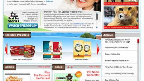 Walmart Purina 'Pet Park' Microsite