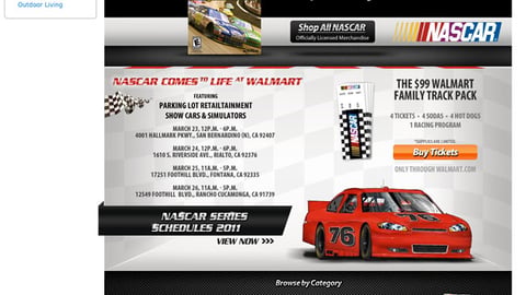 Walmart NASCAR 'Race Time' Website