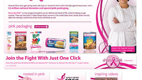 Walmart General Mills 'Share the Pink' Microsite