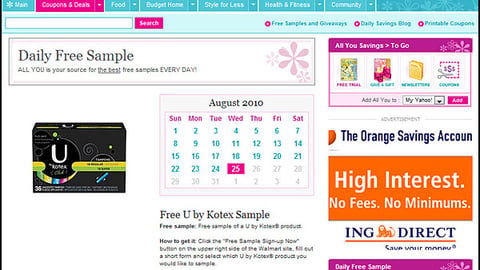 U by Kotex 'All You' Free Sample Online Ad