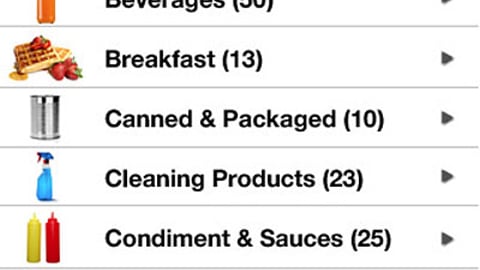Winn-Dixie App Category Listings