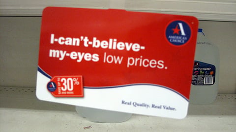 A&P 'Low Prices' Shelf Dangler