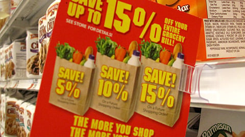 A&P 'Save Up To 15%' Shelf Talker