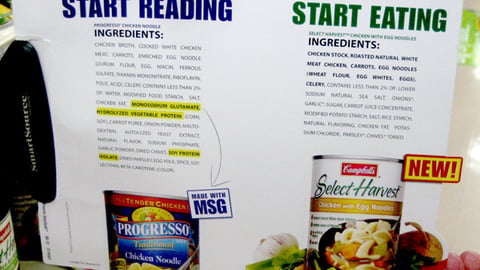 Campbell's Select Harvest Comparison Shelf Talker