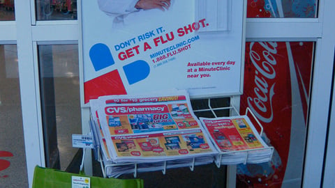 CVS Flu Shot Stanchion Sign