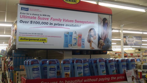 Dollar General 'Ultimate Suave' Sweeps Endcap Header