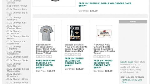Dick's Saints Championship Gear Online Feature