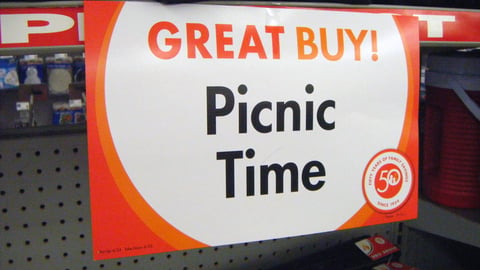 Family Dollar 'Picnic Time' Shelf Sign