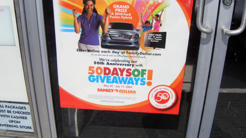 Family Dollar '50th Anniversary' Door Cling