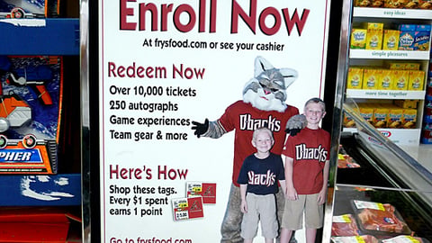 Fry's 'D-Backs Rewards' Stanchion Sign