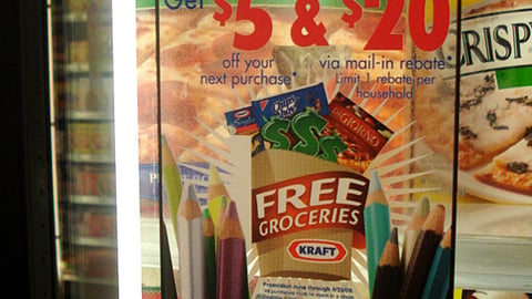 Jewel Kraft 'Free Groceries' Cooler Cling