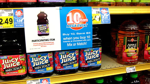 Kroger '10 Item Mega Event' Shelf Sign