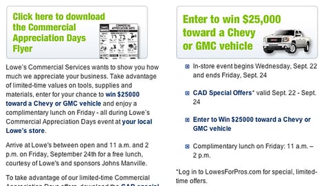 Lowe's 'Commercial Appreciation Days' Online Ad