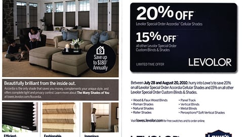 Levolor Lowe's Direct Mailer