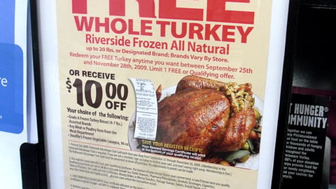 Pathmark 'Free Turkey' Stanchion Sign