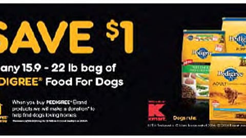 Pedigree Kmart Dog Adoption Coupon