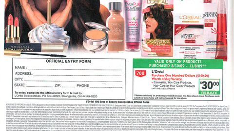 Rite Aid L'Oreal '100 Years' Sweeps Feature