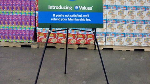 Sam's Club 'eValues' Easel Sign