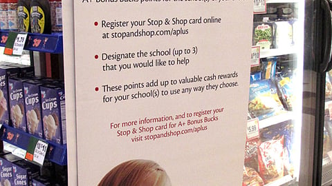 Stop & Shop 'A+ Bonus Bucks' Stanchion Sign