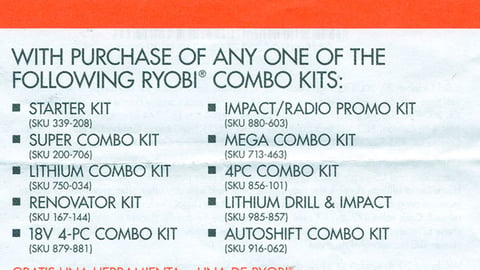 The Home Depot Ryobi One+ Take-One