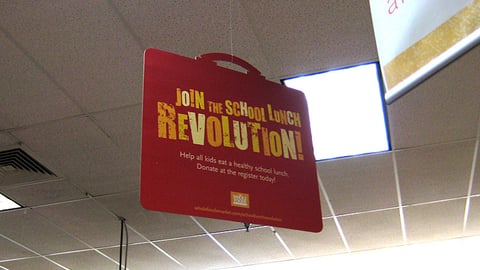 Whole Foods 'School Lunch Revolution' Ceiling Sign