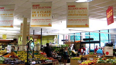 Whole Foods 'Healthy Lunch Box' Ceiling Signs