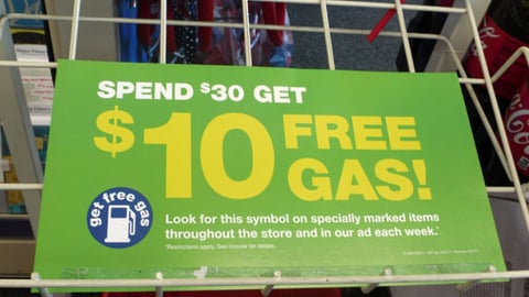 CVS 'Free Gas' Rack Sign