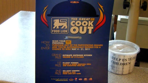Food Lion 'Great MVP Cookout' Counter Card