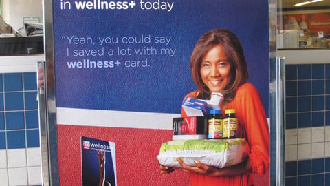 Rite Aid Wellness+ 'Gold' Stanchion Sign