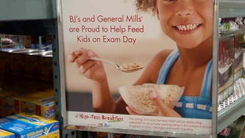 BJ's General Mills 'High-Test Breakfast' Sign