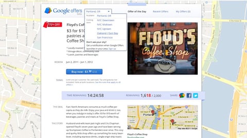 Google Offers Deal Page