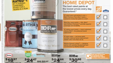 Home Depot Paint 'Advantage' Feature