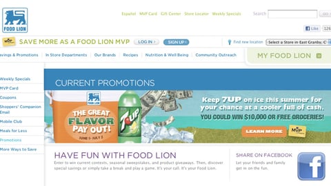 Food Lion 7UP 'Great Flavor Pay Out' Leaderboard