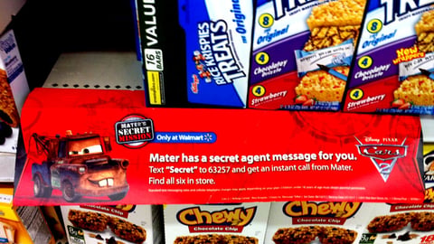 Walmart 'Mater's Secret Mission' Shelf Sign