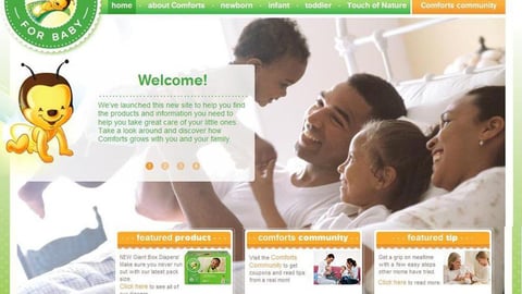 Kroger 'Comforts for Baby' Home Page