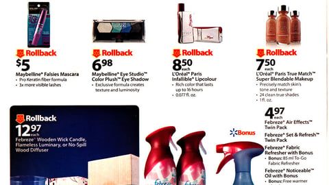 Walmart Febreze Home Collection 'Rollback' Feature