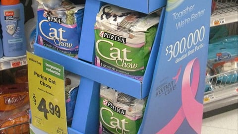 Cat Chow 'Together We're Better' Pink Floorstand