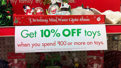 Family Dollar Toys Incentive Shelf Sign