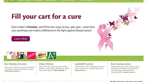 Giant-Carlisle 'Fill Your Cart' Home-Page Leaderboard Ad