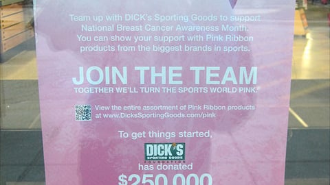 Dick's 'Power of Pink' Window Sign