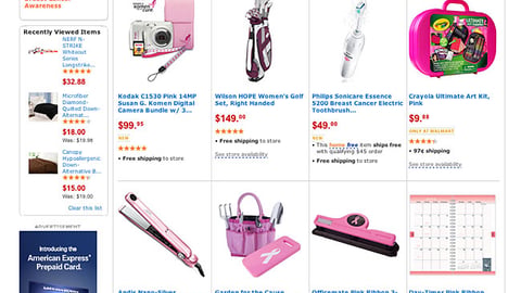 Walmart Online 'Breast Cancer Awareness' Store