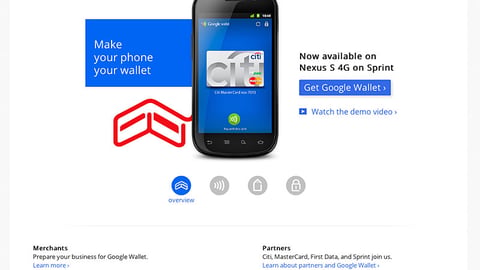 Google Wallet Home Page