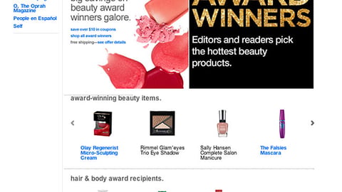 Target 'Award Winners' Webpage