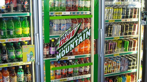 Mountain Dew Cooler Door Bottle