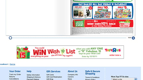 Toys "R" Us 'Win Your Wish List' Banner Ad