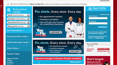CVS 'Flu Shots' Home-Page Ads