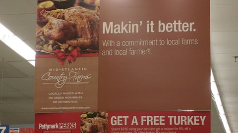 Pathmark Country Farms 'Free Turkey' Ceiling Banner