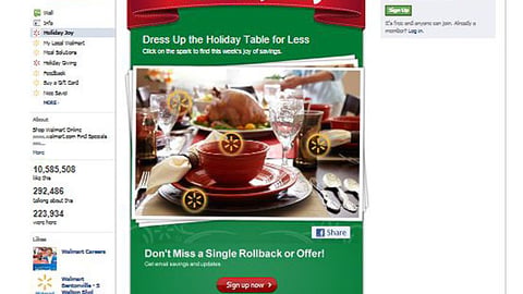 Walmart 'Holiday Joy' Facebook Page