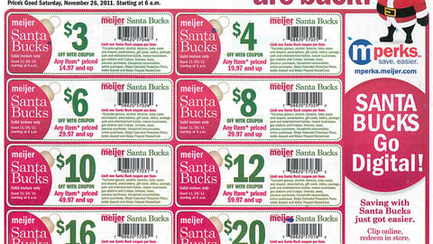 Meijer 'Santa Bucks' Insert