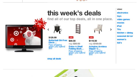 Target REDcard 'Free Shipping' Home Page Ad